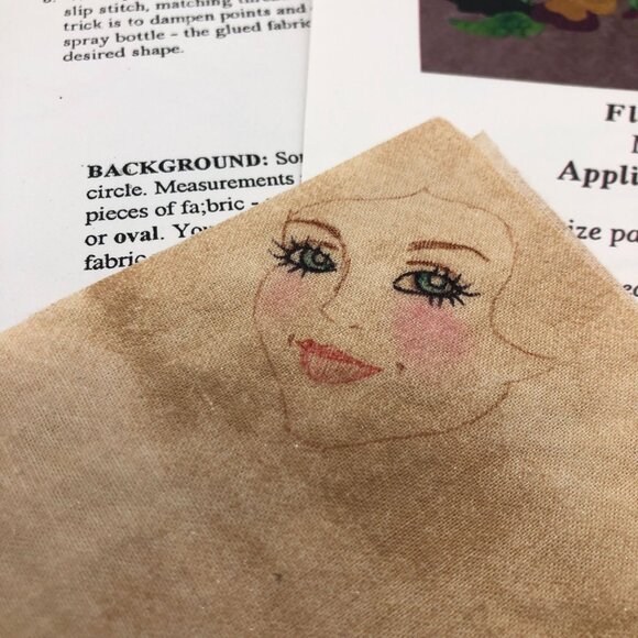 Vtg Miss Pansy Applique Pattern #19 By Reva Roark Stewart 1995 with Fabric Face - Picture 7 of 7